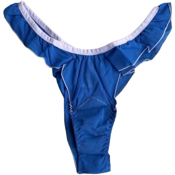 Free People x We Are Hah Fly Girl Classic Mesh Panties in Blue NEW - Picture 2 of 7